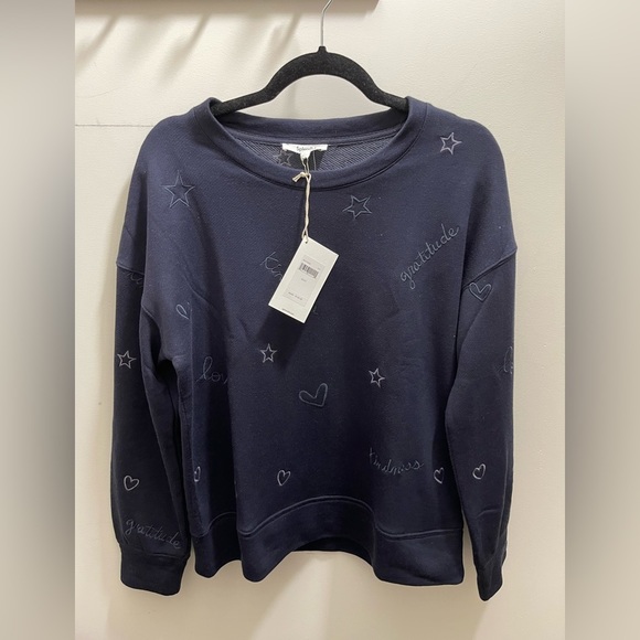 Splendid Sweaters - Splendid blue gratitude pullover